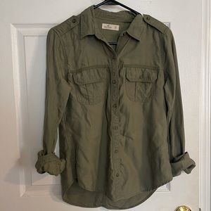 Green Hollister button down